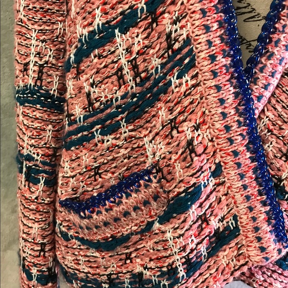 GoAloneWithALU Chunky Knit Pink Blue Cardigan - Picture 6 of 8